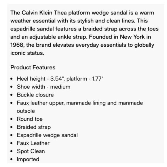 Calvin Klein Womens Thea Platform Wedge Heel Espadrille Sandal Ankle Strap Beige - Picture 12 of 14